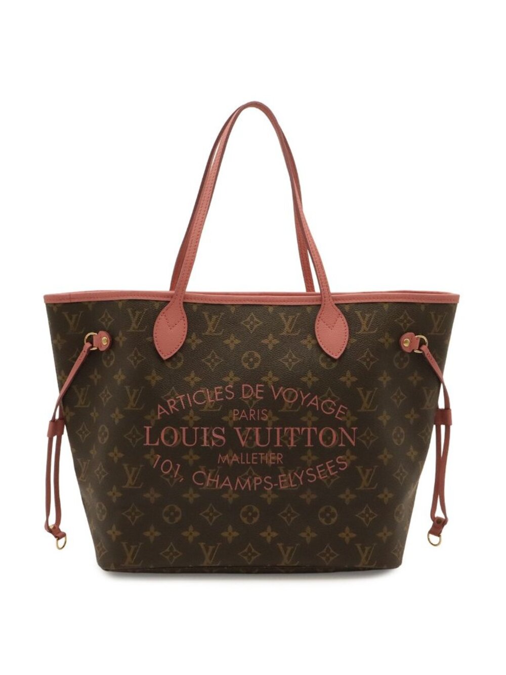 Louis Vuitton Monogram Ikat Flower Neverfull MM Tote Bag Shoulder Rose Vereur